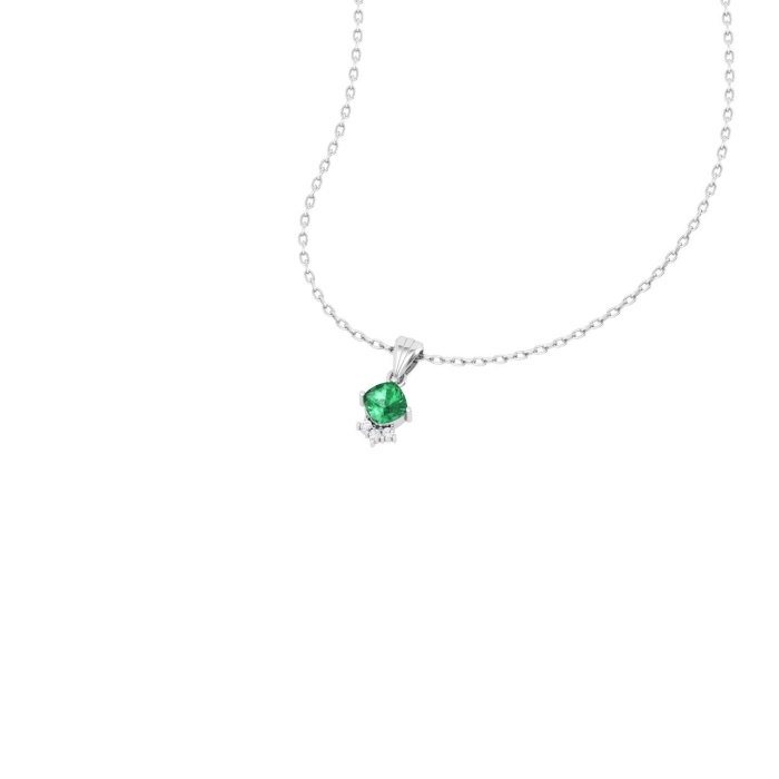 14K Solid Natural Emerald Gold Necklace, Minimalist Diamond Pendant, May Birthstone, Gift for her, Unique Handmade Diamond Layering Necklace | Save 33% - Rajasthan Living 8