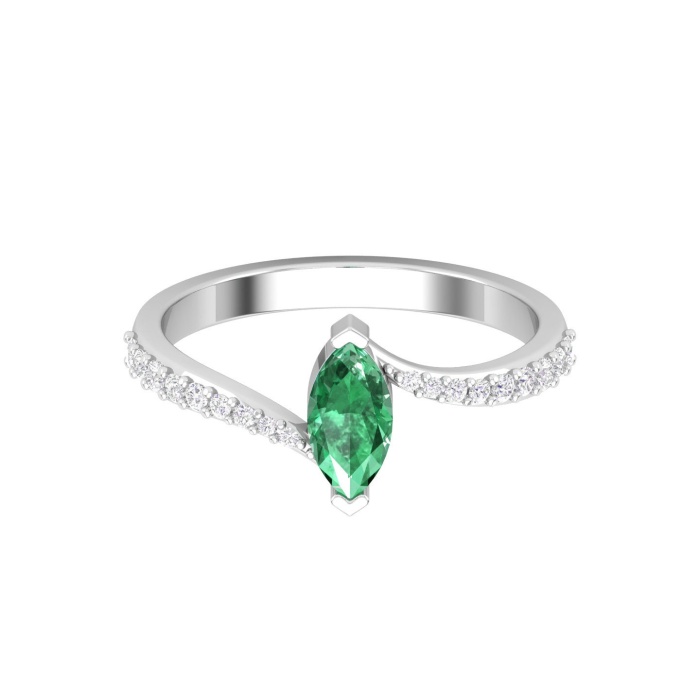 Solid 14K Gold Natural Emerald Ring, Everyday Gemstone Ring For Her, Handmade Jewellery For Women | Save 33% - Rajasthan Living 14