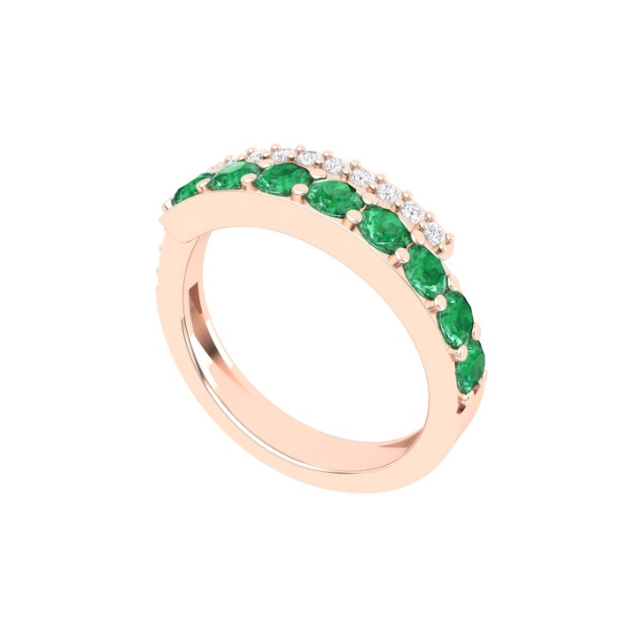 14K Dainty Natural Emerald Eternity Band, Gold Wedding Ring For Women, Rose Gold Statement Ring For Her, May Birthstone Promise Ring | Save 33% - Rajasthan Living 8