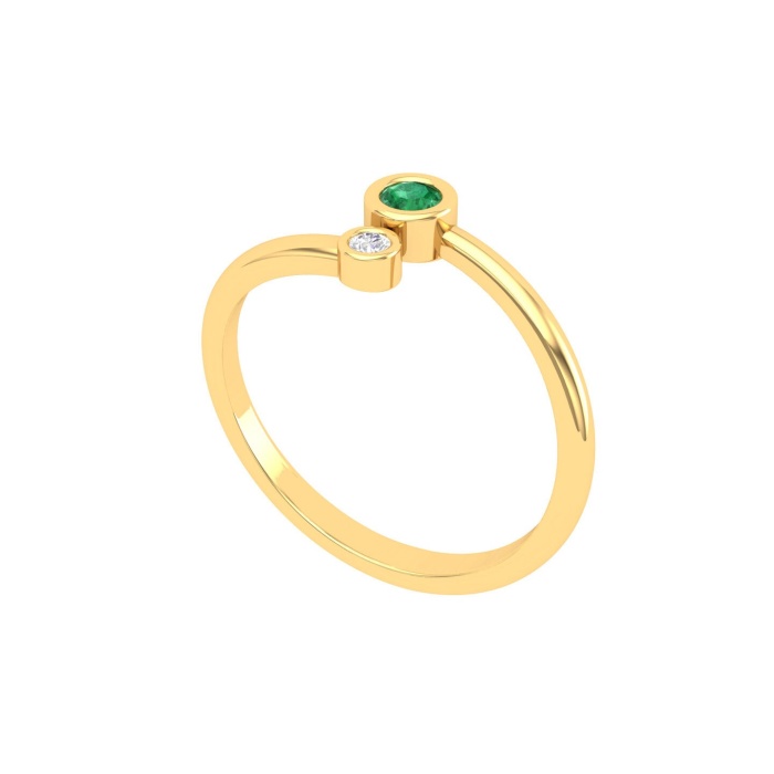 Natural Emerald 14K Dainty Stacking Ring, Rose Gold Statement Ring For Women, May Birthstone Promise Ring For Her, Everyday Gemstone | Save 33% - Rajasthan Living 12
