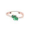14K Solid Natural Emerald Statement Ring, Rose Gold Statement Ring For Women, May Birthstone Promise Ring For Her, Everyday Gemstone | Save 33% - Rajasthan Living 23