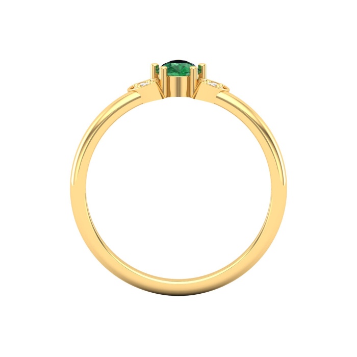 Solid 14K Gold Natural Emerald Ring, Everyday Gemstone Ring For Her, Handmade Jewellery For Women, May Birthstone Statement Ring | Save 33% - Rajasthan Living 12