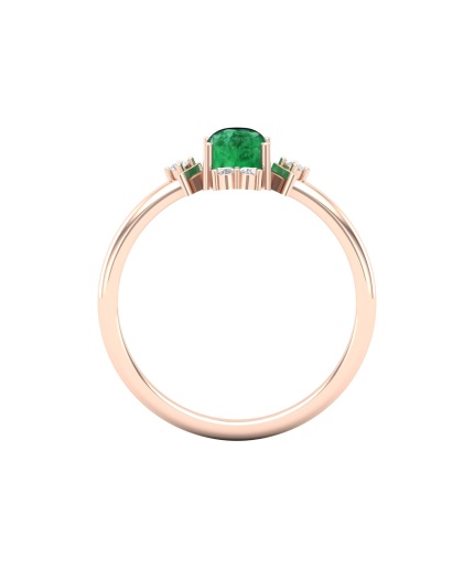 Dainty 14K Gold Natural Emerald Ring, Everyday Gemstone Ring For Her, Handmade Jewellery For Women, May Birthstone Promise Ring | Save 33% - Rajasthan Living 3
