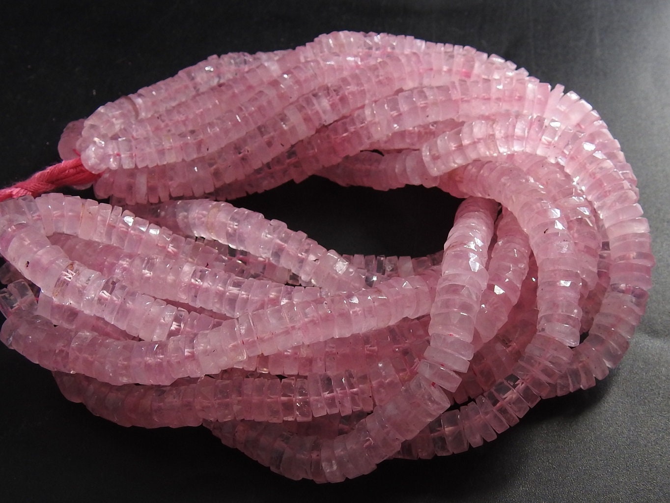 Rose Quartz Faceted Tyre,Coin,Button,Wheel Shape Beads,Loose Stone,Handmade,For Making Jewelry,Wholesaler,Supplies 8Inch 7MM Approx (PME)T1 | Save 33% - Rajasthan Living 15