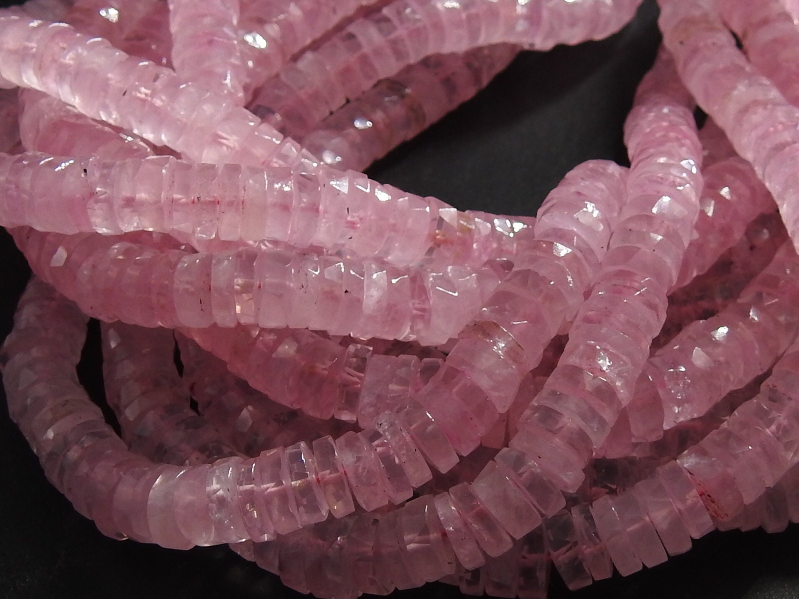 Rose Quartz Faceted Tyre,Coin,Button,Wheel Shape Beads,Loose Stone,Handmade,For Making Jewelry,Wholesaler,Supplies 8Inch 7MM Approx (PME)T1 | Save 33% - Rajasthan Living 12
