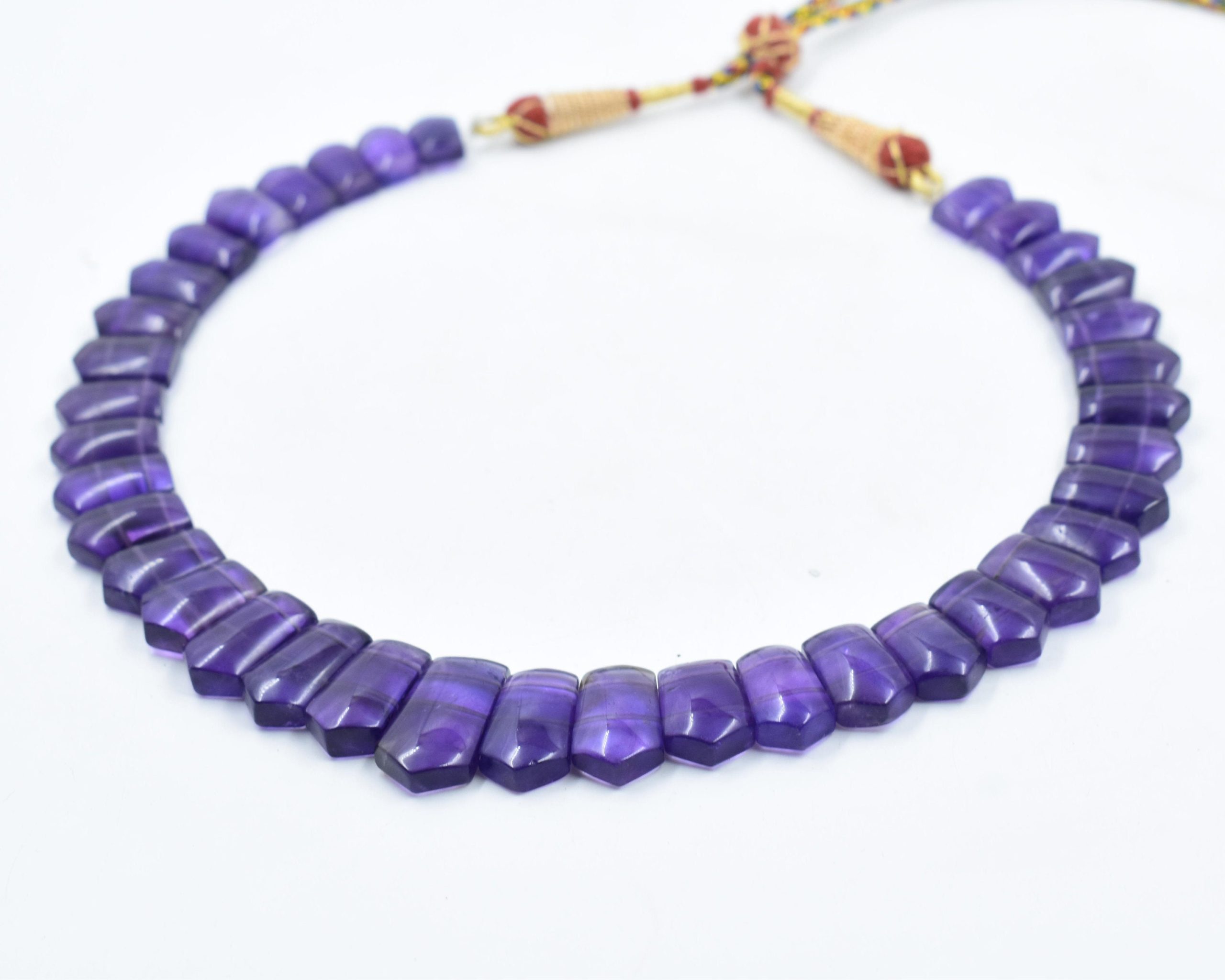 100%Natural Amethyst Handmade Necklace,Collar Necklace,Princess Necklace,rondelles beads,Gemstone Art,,Matinee Necklace,Handicraft Necklace. | Save 33% - Rajasthan Living 15