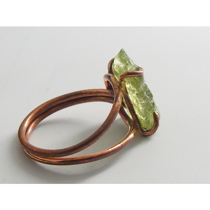 Grossular Garnet Rough Ring,Green,Wire Wrapping,Copper,Adjustable,Wire-Wrapped,Minerals Stone,One Of A Kind 15-20MM Long CJ-1 | Save 33% - Rajasthan Living 13