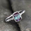 Sterling Silver Color Changing Alexandrite Halo Engagement Wedding Ring for Woman Engagement Ring | Save 33% - Rajasthan Living 12
