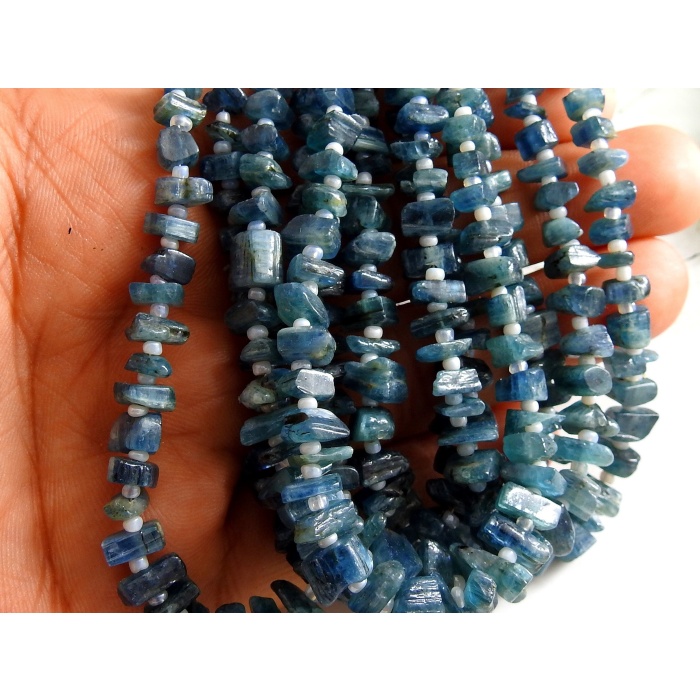 Blue Kyanite Rough Beads,Chips,Uncuts,Nuggets,Anklets,Loose Raw,Minerals Gemstone 9Inch 10X6MM Approx Wholesale Price New Arrival RB7 | Save 33% - Rajasthan Living 6