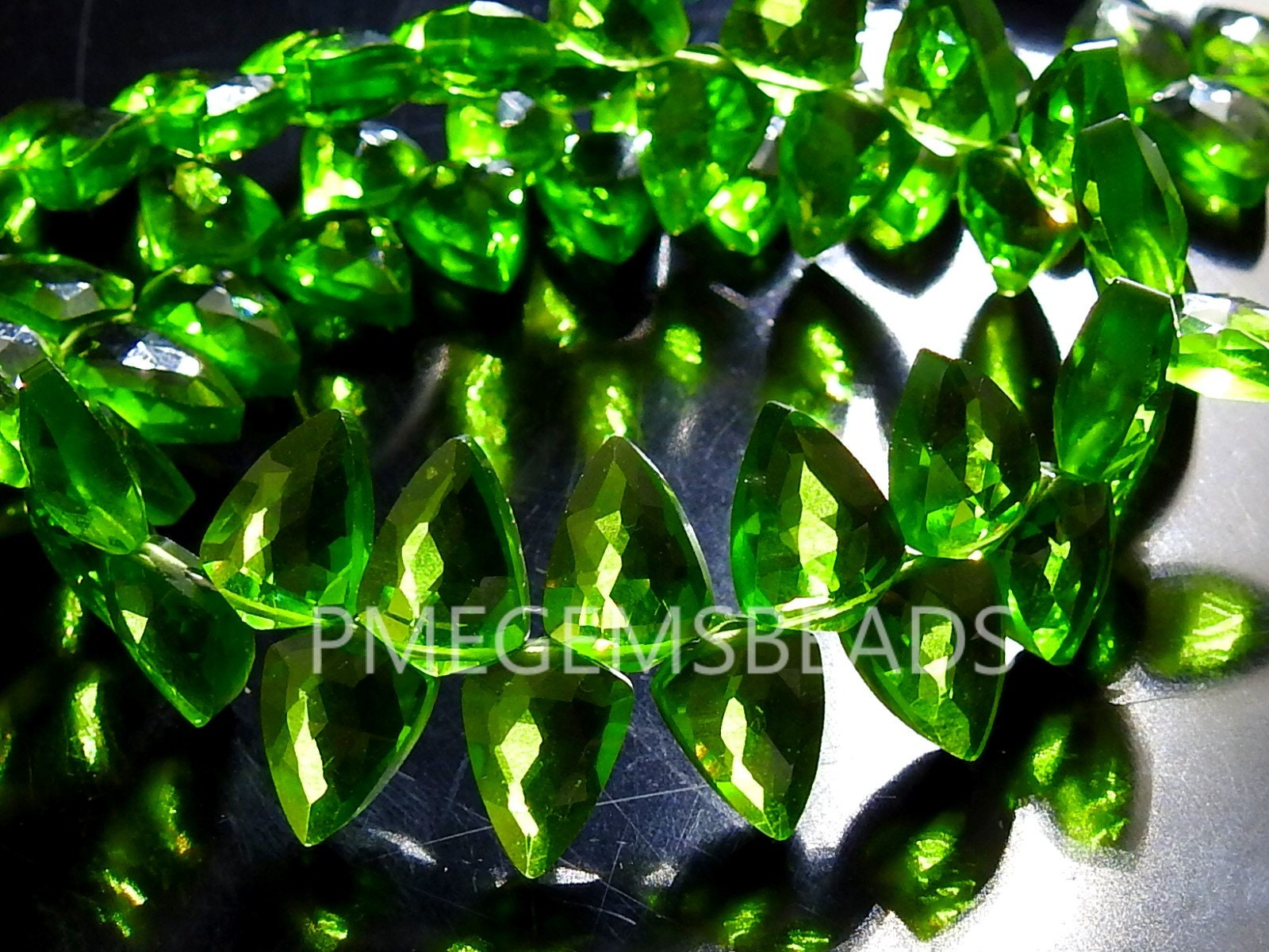 Peridot Green Quartz Faceted Tie,Teardrop,Drop,Hydro,Loose Stone,Handmade,Earrings Pair,For Making Jewelry 8Inch 10X7MM Approx (pme) | Save 33% - Rajasthan Living 14