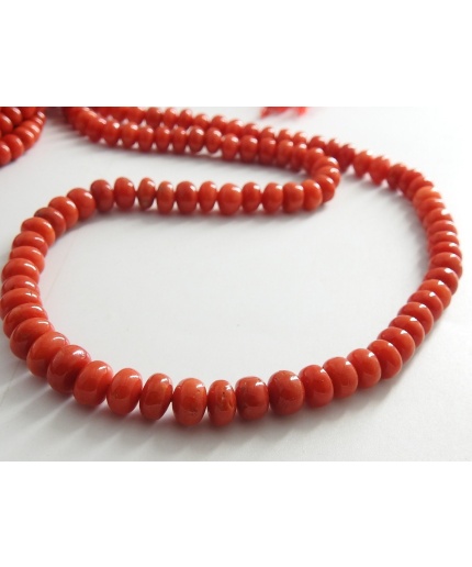 Red Coral Smooth Roundel Bead,Handmade,Loose Stone,For Making Jewelry,Bracelet,Necklace,Wholesaler,Supplies 8Inch 5To7MM Approx 100%Natural | Save 33% - Rajasthan Living 3