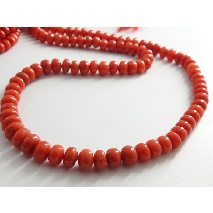 Red Coral Smooth Roundel Bead,Handmade,Loose Stone,For Making Jewelry,Bracelet,Necklace,Wholesaler,Supplies 8Inch 5To7MM Approx 100%Natural | Save 33% - Rajasthan Living 7