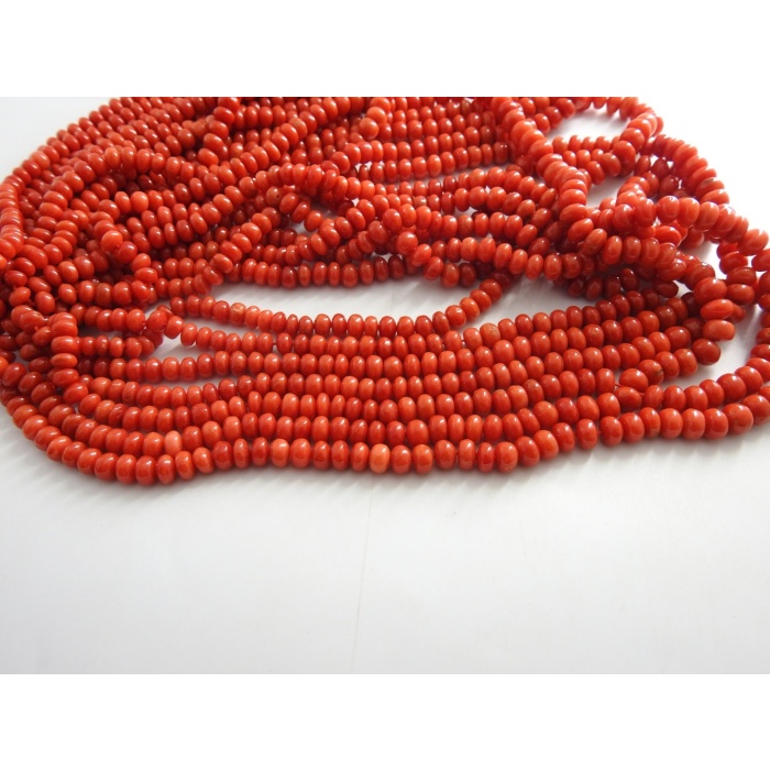 Red Coral Smooth Roundel Bead,Handmade,Loose Stone,For Making Jewelry,Bracelet,Necklace,Wholesaler,Supplies 8Inch 5To7MM Approx 100%Natural | Save 33% - Rajasthan Living 8