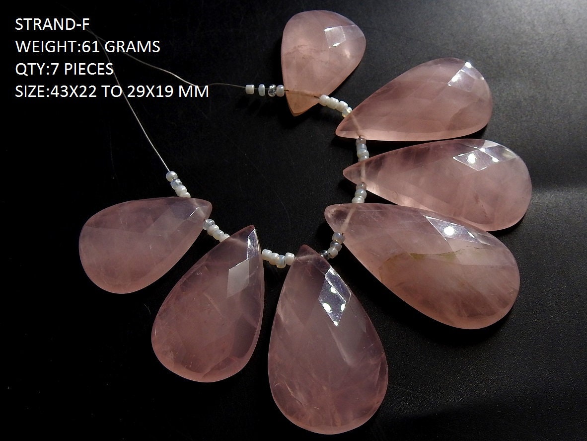 Rose Quartz Faceted Briolettes,Pear Shape,Cabochon,Loose Gemstone,Handmade Supplies,Natural Stone,For Making Jewelry,Wholesaler,Supplies BR6 | Save 33% - Rajasthan Living 21