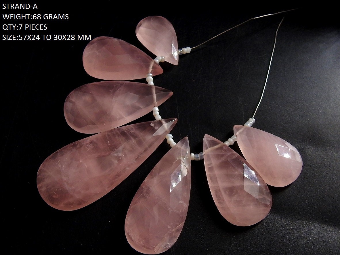 Rose Quartz Faceted Briolettes,Pear Shape,Cabochon,Loose Gemstone,Handmade Supplies,Natural Stone,For Making Jewelry,Wholesaler,Supplies BR6 | Save 33% - Rajasthan Living 16