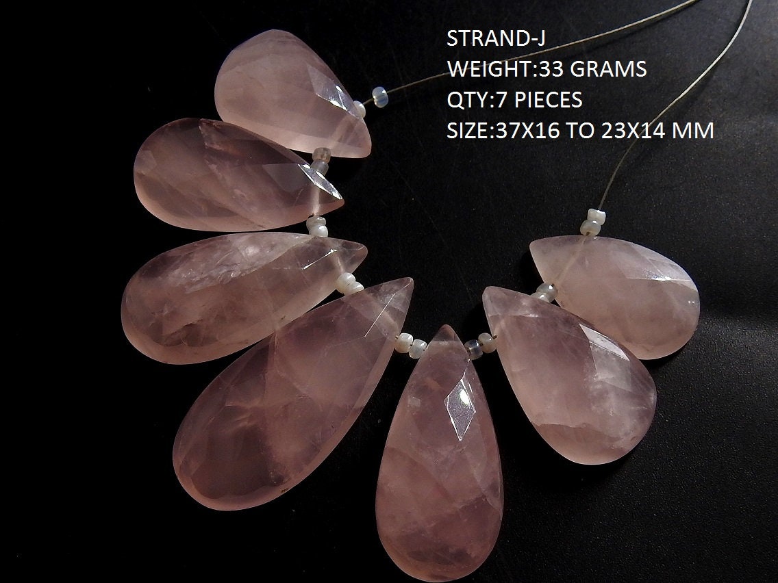Rose Quartz Faceted Briolettes,Pear Shape,Cabochon,Loose Gemstone,Handmade Supplies,Natural Stone,For Making Jewelry,Wholesaler,Supplies BR6 | Save 33% - Rajasthan Living 25