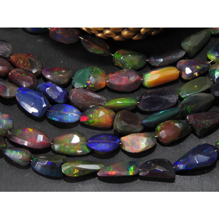 Ethiopian Black Opal Tumble,Faceted,Nugget,Multi Fire,Loose Stone,For Making Jewelry,Necklace,Wholesaler,Supplies 8Inch 100%Natural PME-EO2 | Save 33% - Rajasthan Living 13
