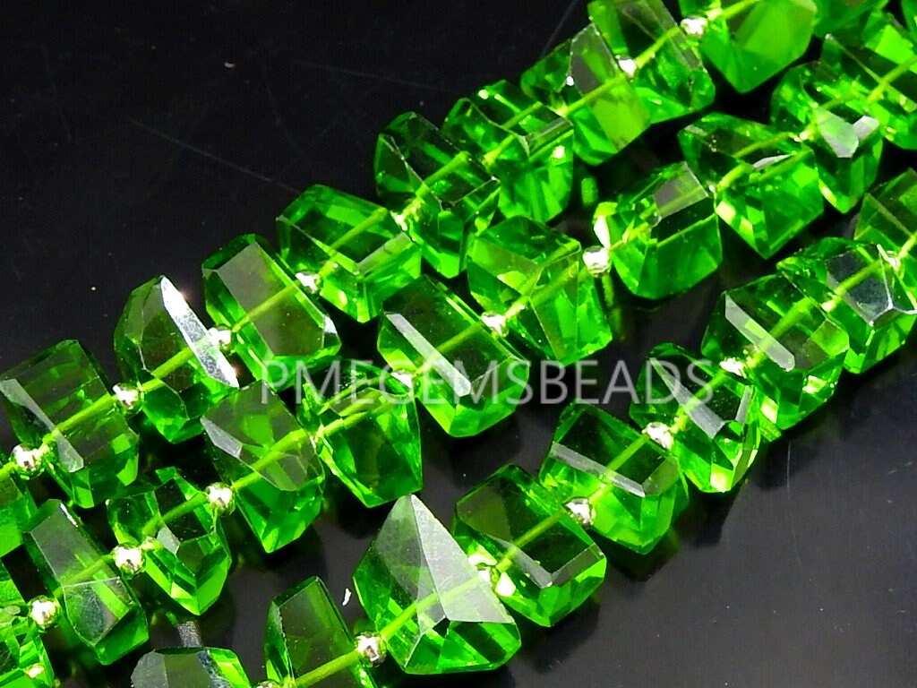 Chrome Green Quartz Faceted Tumble,Nugget,Hydro,Irregular,Loose Stone,For Making Jewelry,Necklace,Bracelet 8Inch 8-10MM Approx (pme) | Save 33% - Rajasthan Living 16