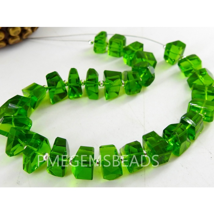 Chrome Green Quartz Faceted Tumble,Nugget,Hydro,Irregular,Loose Stone,For Making Jewelry,Necklace,Bracelet 8Inch 8-10MM Approx (pme) | Save 33% - Rajasthan Living 8