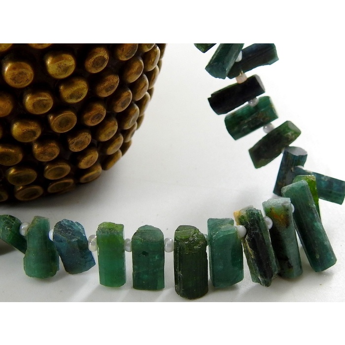 Green Tourmaline Natural Crystals Stick,Minerals,Rough,Nuggets,Loose Raw,Minerals,Necklace,For Making Jewelry 8Inch 15X5To8X5MM Approx RB2 | Save 33% - Rajasthan Living 7