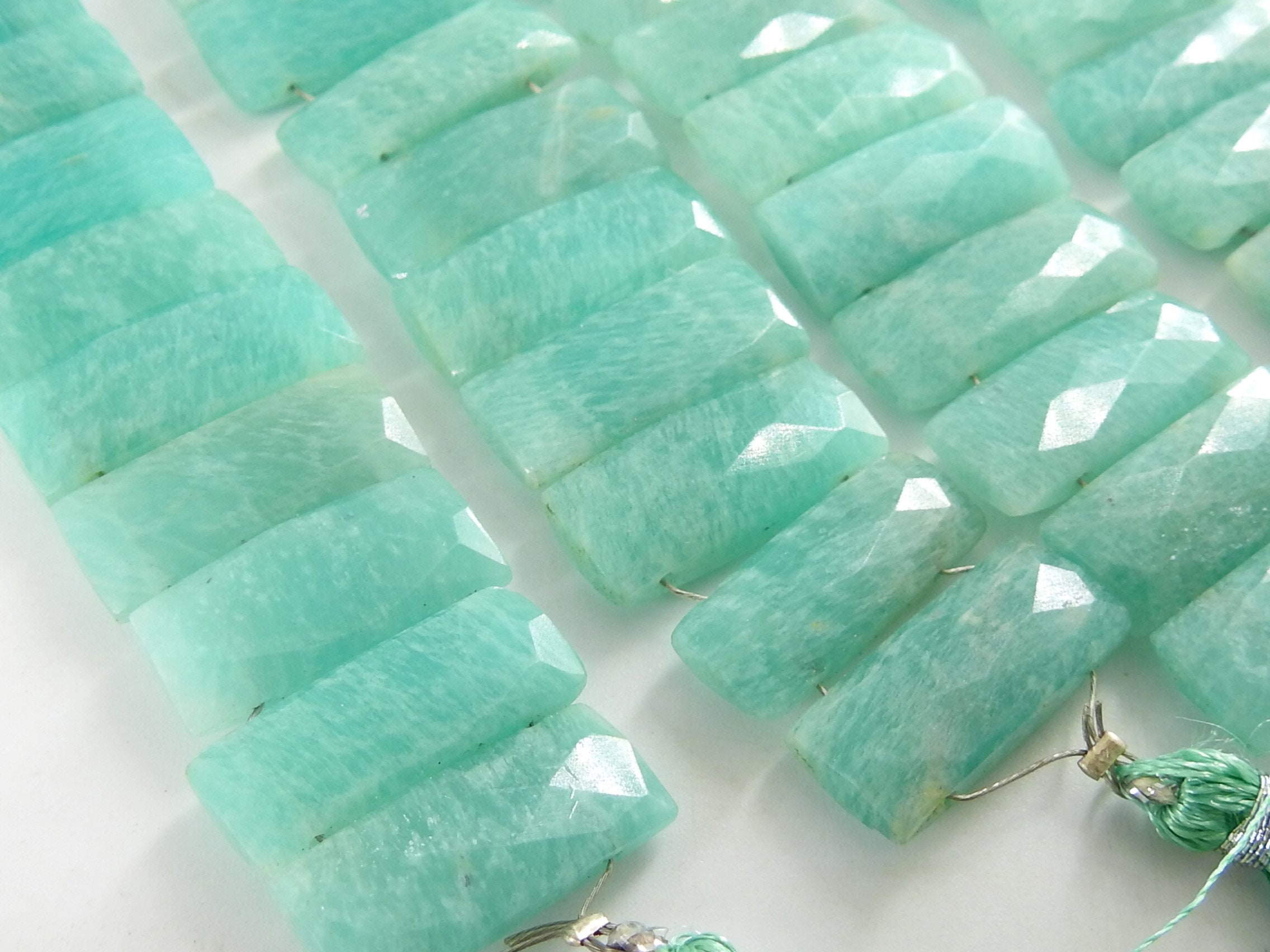 Amazonite Baguette,Rectangle,Bracelet,Micro Faceted,Loose Stone,Handmade,Double Drill,8Inch 20X8MM Approx,100%Natural PME-BR2 | Save 33% - Rajasthan Living 11