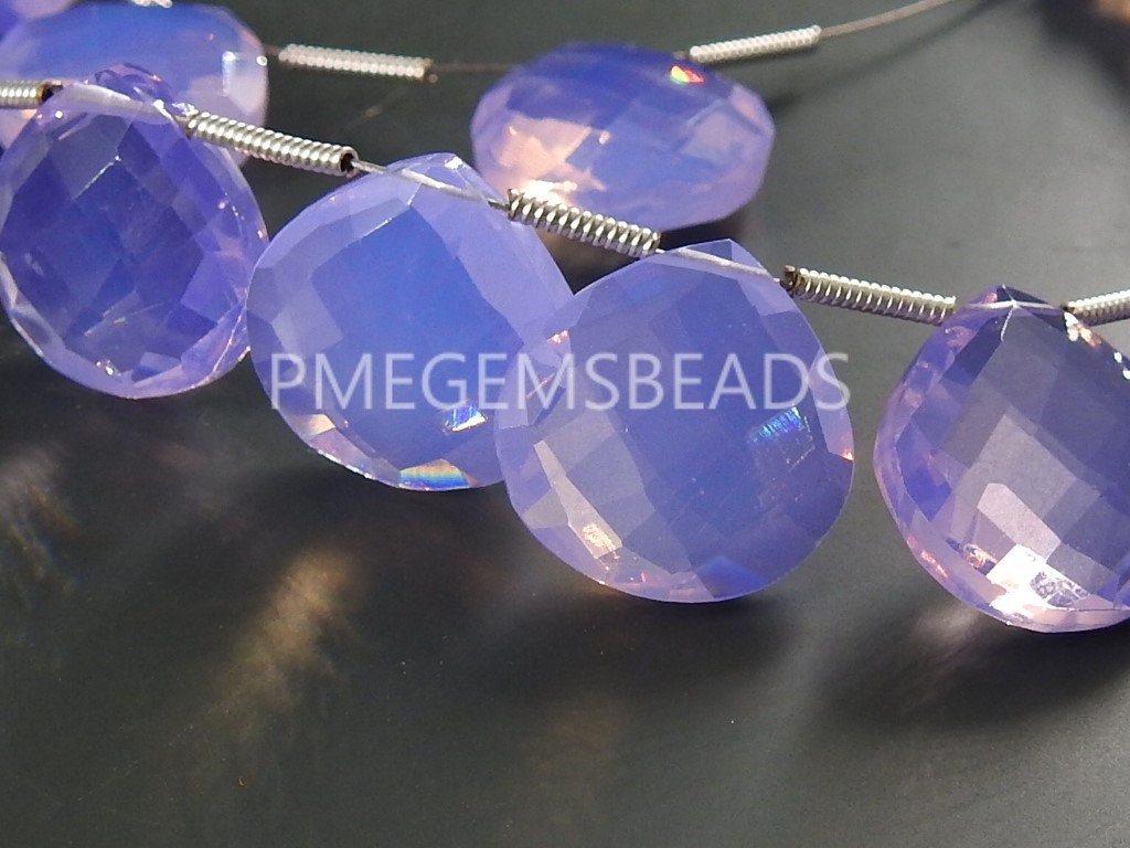 Lavender Blue Quartz Hearts,Teardrop,Drop,Micro Faceted,Loose Stone,Earrings Pair,For Making Jewelry,Hydro,Glass 14X14MM Approx (pme) | Save 33% - Rajasthan Living 11