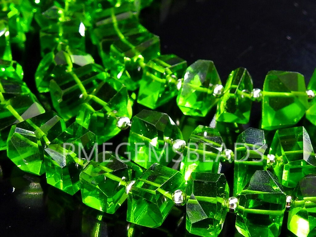 Chrome Green Quartz Faceted Tumble,Nugget,Hydro,Irregular,Loose Stone,For Making Jewelry,Necklace,Bracelet 8Inch 8-10MM Approx (pme) | Save 33% - Rajasthan Living 19
