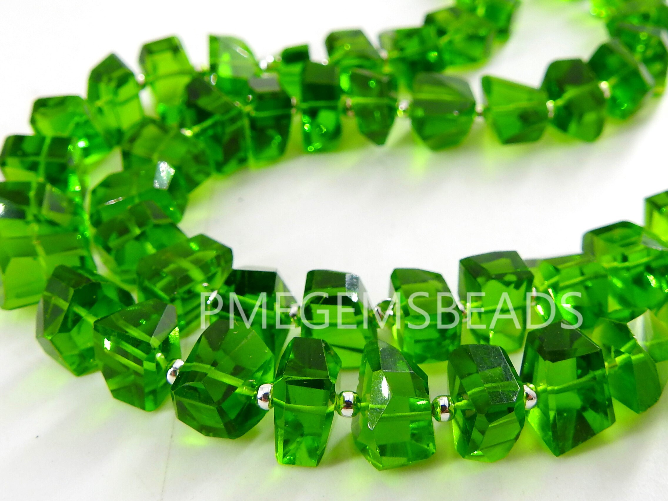 Chrome Green Quartz Faceted Tumble,Nugget,Hydro,Irregular,Loose Stone,For Making Jewelry,Necklace,Bracelet 8Inch 8-10MM Approx (pme) | Save 33% - Rajasthan Living 15