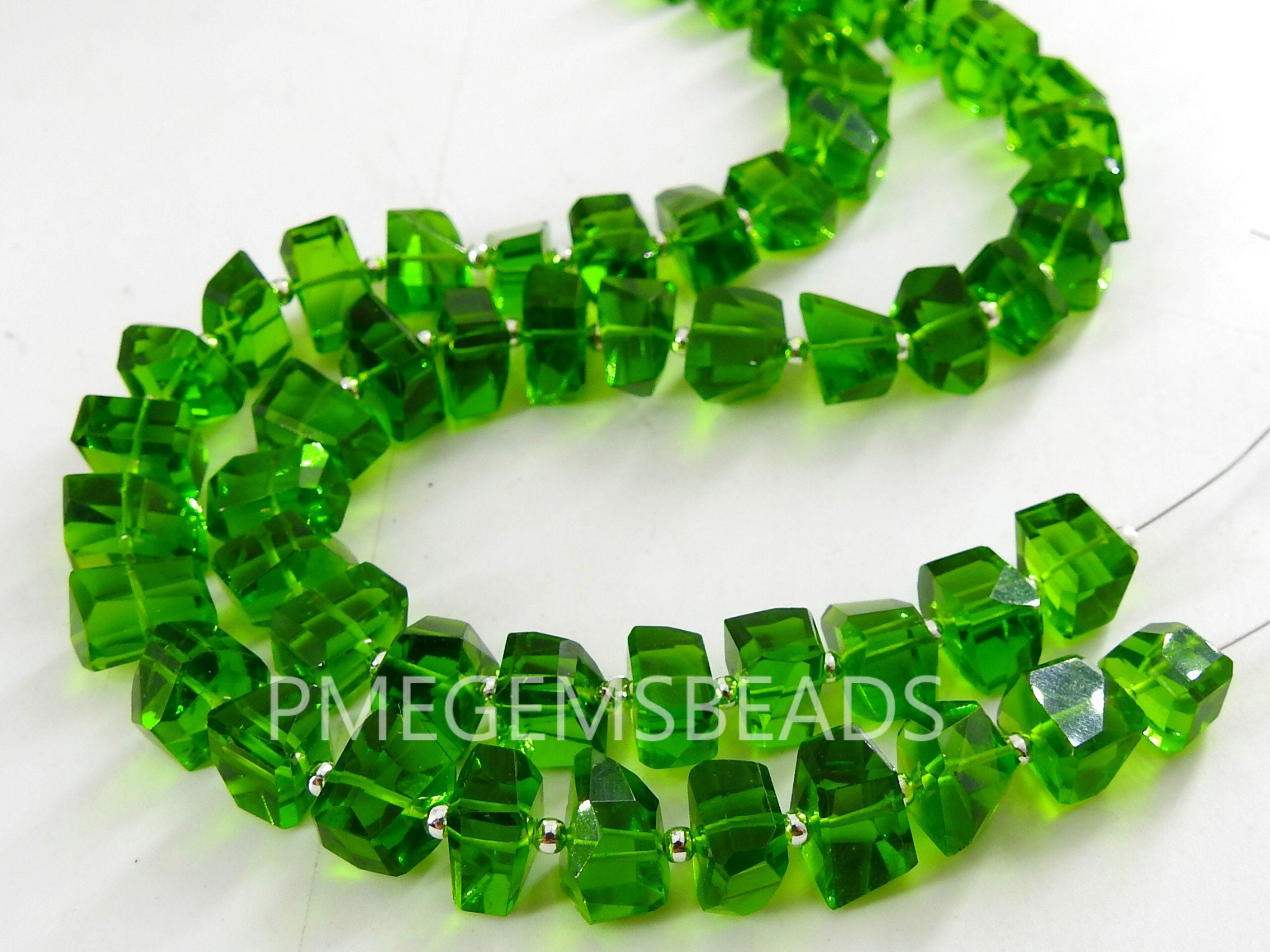 Chrome Green Quartz Faceted Tumble,Nugget,Hydro,Irregular,Loose Stone,For Making Jewelry,Necklace,Bracelet 8Inch 8-10MM Approx (pme) | Save 33% - Rajasthan Living 22