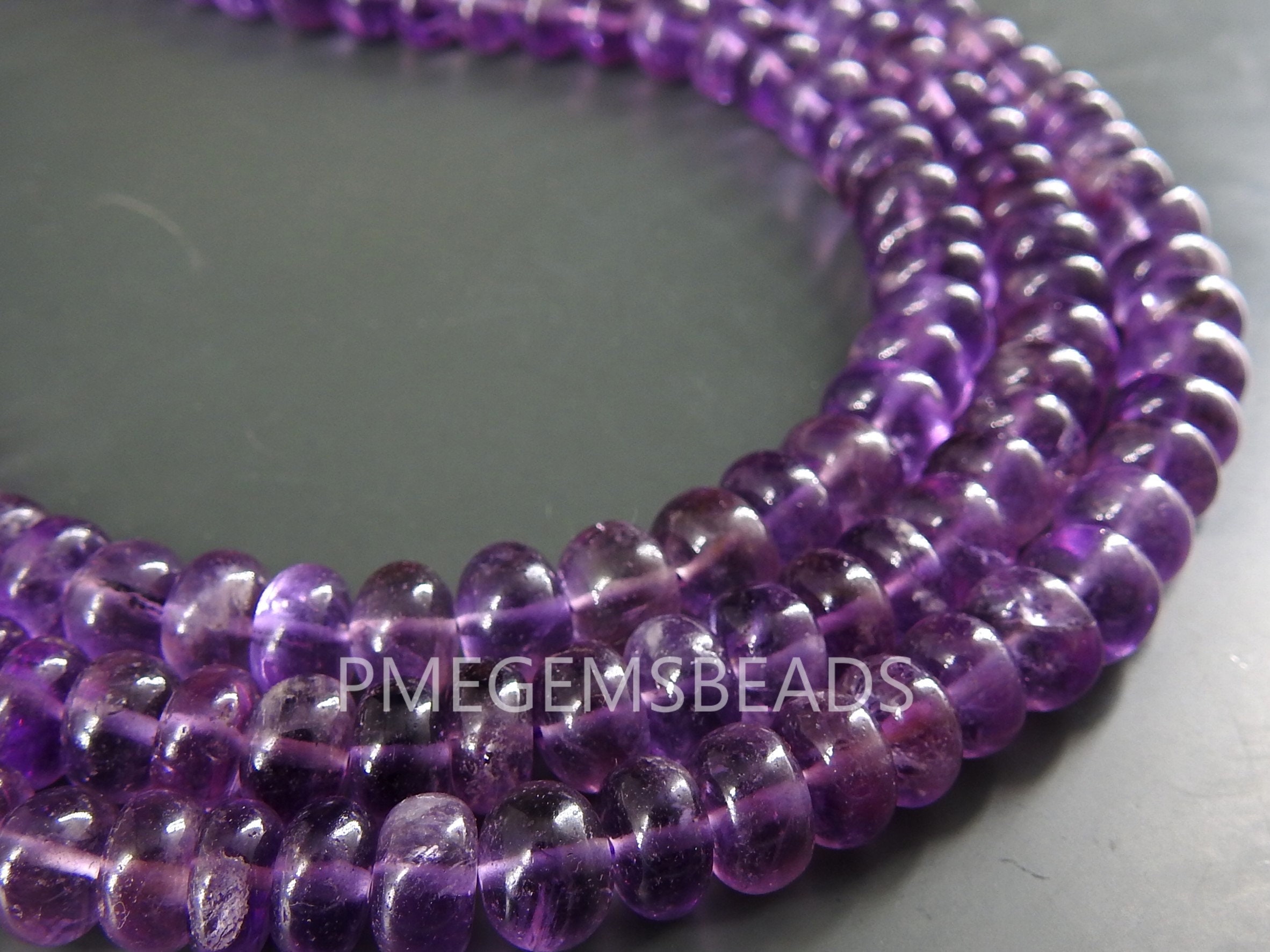 Amethyst Smooth Roundel Beads,Handmade,Loose Stone,For Making Jewelry,Necklace,12Inch Strand,Wholesaler,Supplies,100%Natural PME-B9 | Save 33% - Rajasthan Living 13