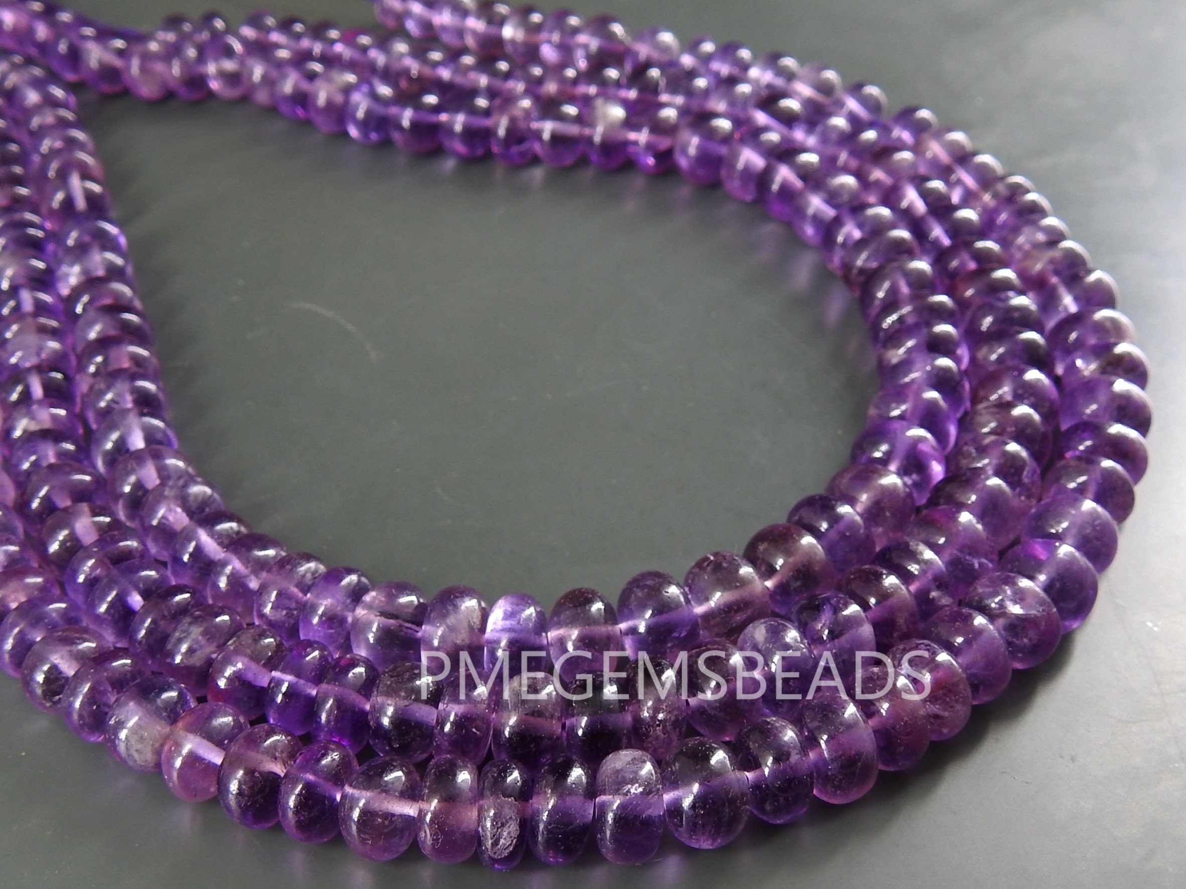 Amethyst Smooth Roundel Beads,Handmade,Loose Stone,For Making Jewelry,Necklace,12Inch Strand,Wholesaler,Supplies,100%Natural PME-B9 | Save 33% - Rajasthan Living 15