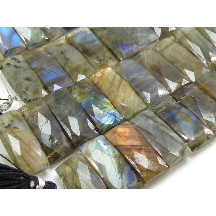 Labradorite Micro Faceted Baguette,Spectrolite,Rectangle,Bracelet,Loose Stone,Handmade,Double Drill,9Inch 20X8MM Approx,100%Natural PME-BR1 | Save 33% - Rajasthan Living 8