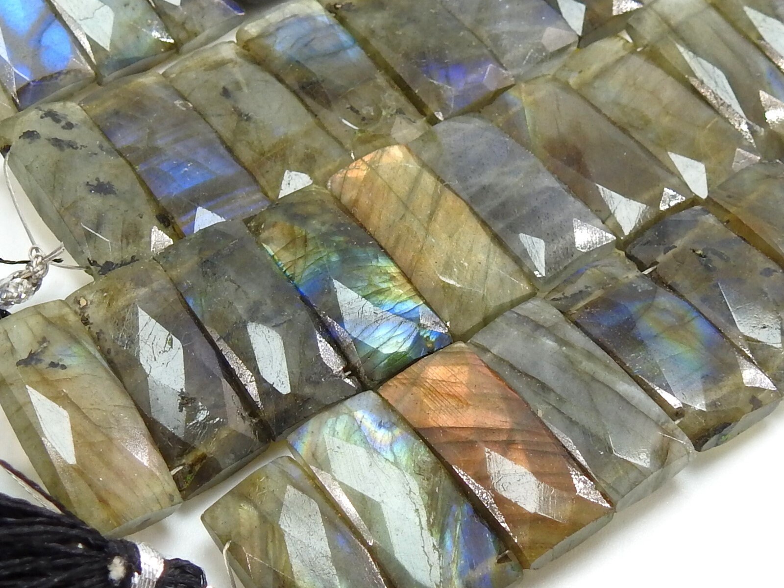 Labradorite Micro Faceted Baguette,Spectrolite,Rectangle,Bracelet,Loose Stone,Handmade,Double Drill,9Inch 20X8MM Approx,100%Natural PME-BR1 | Save 33% - Rajasthan Living 13