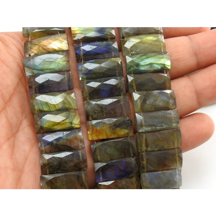 Labradorite Micro Faceted Baguette,Spectrolite,Rectangle,Bracelet,Loose Stone,Handmade,Double Drill,9Inch 20X8MM Approx,100%Natural PME-BR1 | Save 33% - Rajasthan Living 9