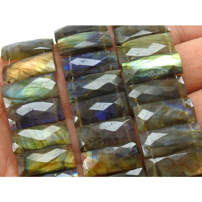 Labradorite Micro Faceted Baguette,Spectrolite,Rectangle,Bracelet,Loose Stone,Handmade,Double Drill,9Inch 20X8MM Approx,100%Natural PME-BR1 | Save 33% - Rajasthan Living 6