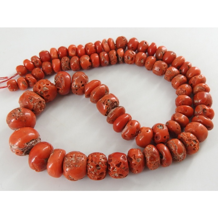 Red Coral Smooth Roundel Bead,Handmade,Loose Stone,For Making Jewelry,Necklace,Wholesaler,Supplies,16Inch 6To11MM Approx,100%Natural BK-CR2 | Save 33% - Rajasthan Living 6