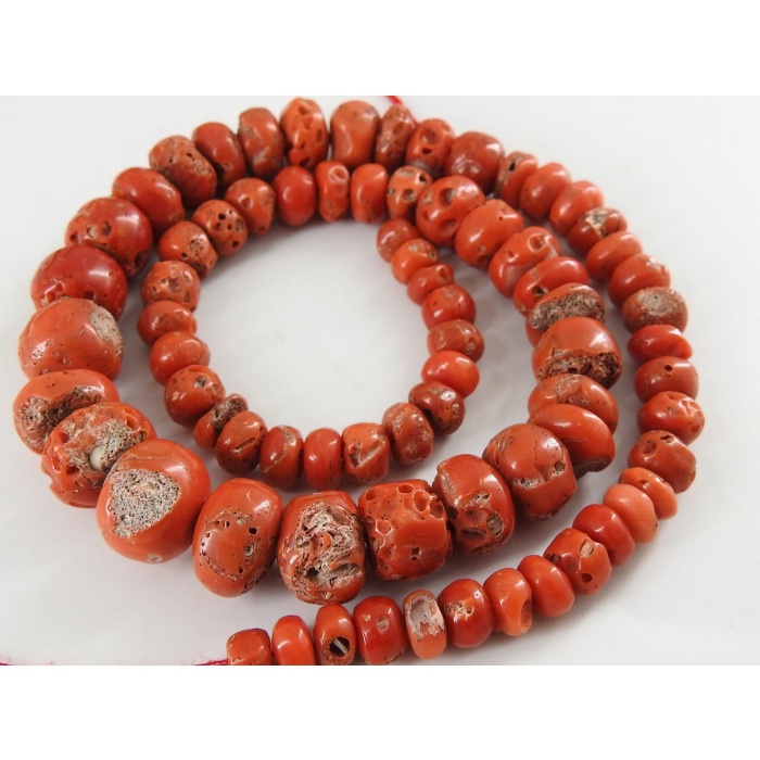 Red Coral Smooth Roundel Bead,Handmade,Loose Stone,For Making Jewelry,Necklace,Wholesaler,Supplies,16Inch 6To11MM Approx,100%Natural BK-CR2 | Save 33% - Rajasthan Living 7