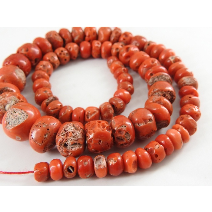 Red Coral Smooth Roundel Bead,Handmade,Loose Stone,For Making Jewelry,Necklace,Wholesaler,Supplies,16Inch 6To11MM Approx,100%Natural BK-CR2 | Save 33% - Rajasthan Living 5