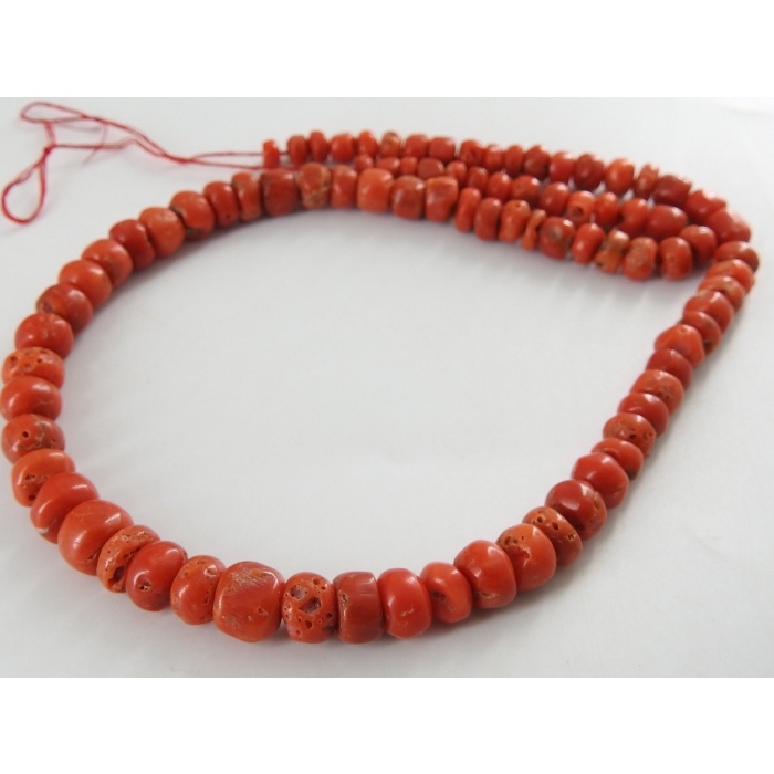 Natural Red Coral Smooth Roundel Bead,Handmade,Loose Stone,For Making Jewelry,Necklace,Wholesaler,Supplies,16Inch 4To8MM Approx BK-CR2 | Save 33% - Rajasthan Living 7