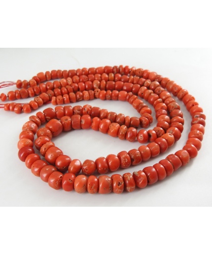 Natural Red Coral Smooth Roundel Bead,Handmade,Loose Stone,For Making Jewelry,Necklace,Wholesaler,Supplies,16Inch 4To8MM Approx BK-CR2 | Save 33% - Rajasthan Living 3