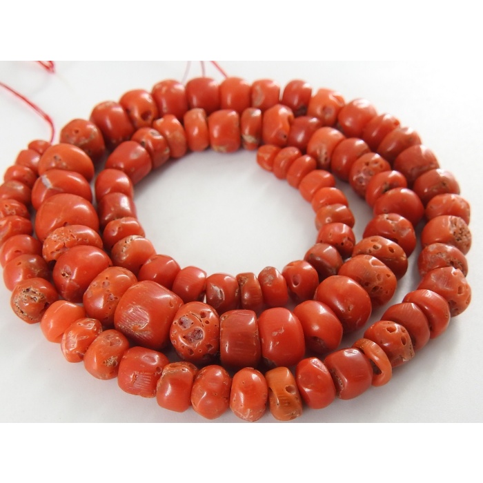 Natural Red Coral Smooth Roundel Bead,Handmade,Loose Stone,For Making Jewelry,Necklace,Wholesaler,Supplies,16Inch 4To8MM Approx BK-CR2 | Save 33% - Rajasthan Living 10