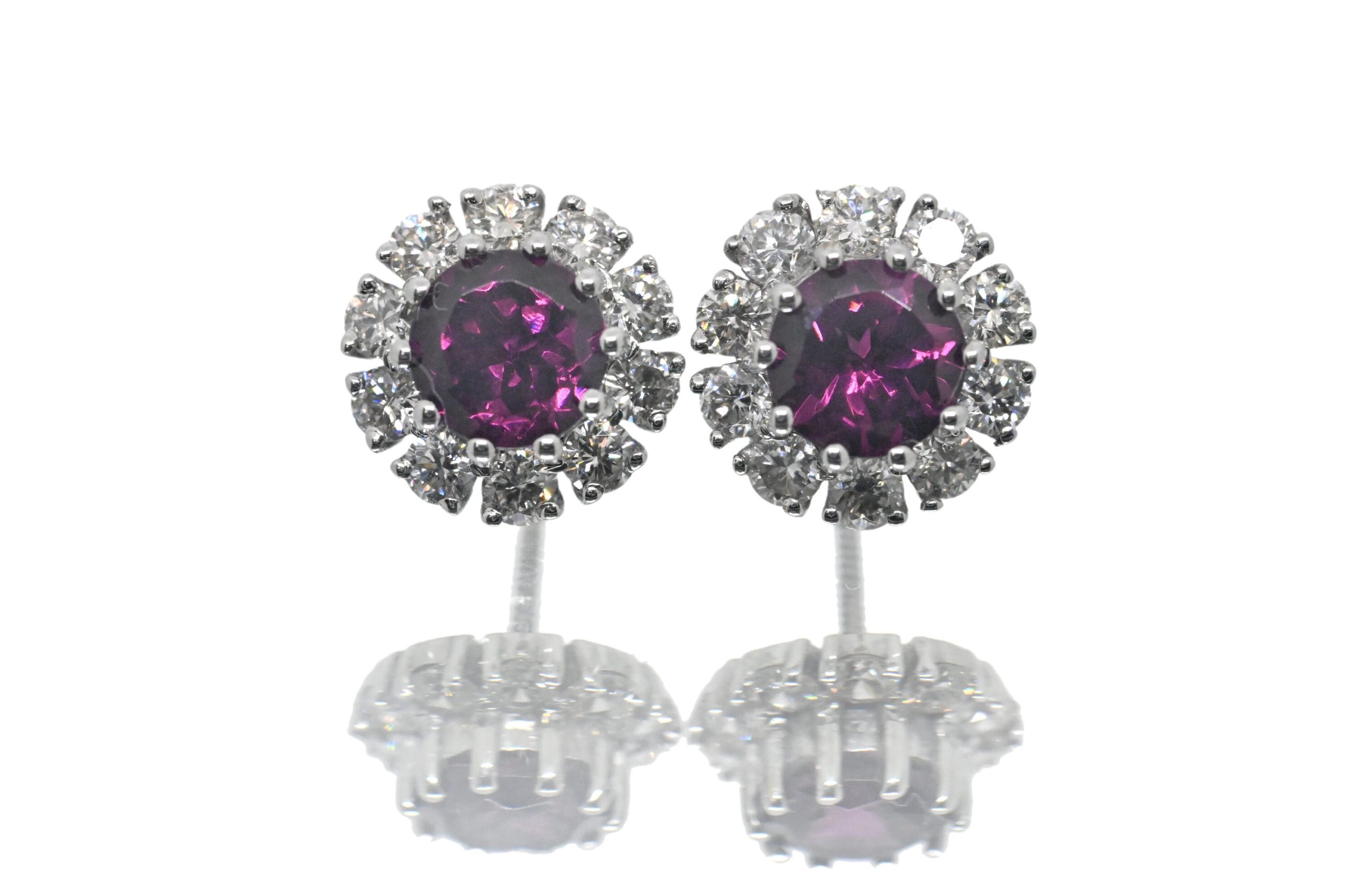 Solid Rhodolite Garnet 14K Stud Earrings, Gold Stud Earrings For Her, Everyday Gemstone Jewelry For Women, January Birthstone Earring | Save 33% - Rajasthan Living 13