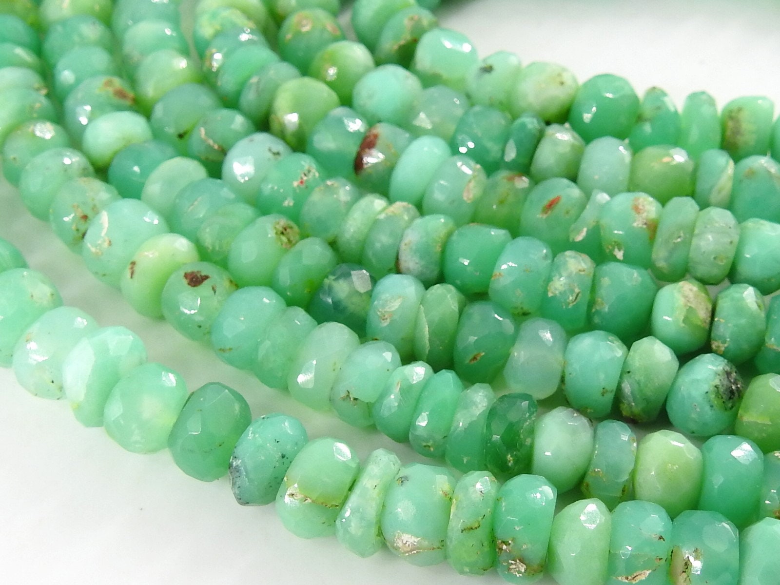 Chrysoprase Faceted Roundel Beads,Handmade,Loose Stone,For Making Jewelry,Necklace,Wholesaler,Supplies,13Inch 7X8MM,100%Natural PME-B4 | Save 33% - Rajasthan Living 15