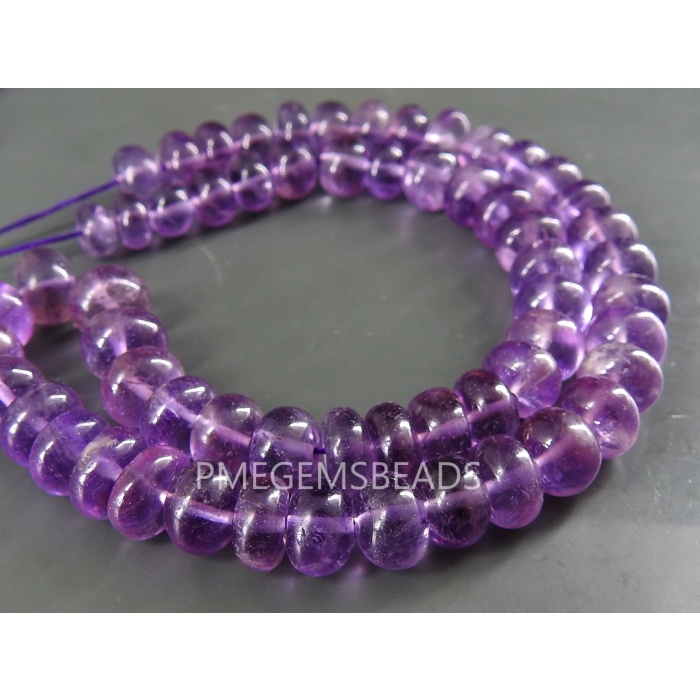 Amethyst Smooth Roundel Beads,Handmade,Loose Stone,For Making Jewelry,Necklace,12Inch Strand,Wholesaler,Supplies,100%Natural PME-B9 | Save 33% - Rajasthan Living 9