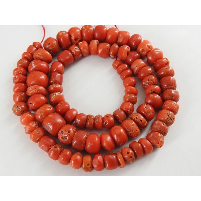 Natural Red Coral Smooth Roundel Bead,Handmade,Loose Stone,For Making Jewelry,Necklace,Wholesaler,Supplies,16Inch 4To8MM Approx BK-CR2 | Save 33% - Rajasthan Living 5