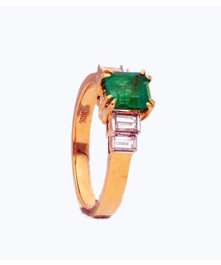 18K Solid Gold Natural Emerald Gemstone Ring | Save 33% - Rajasthan Living 3