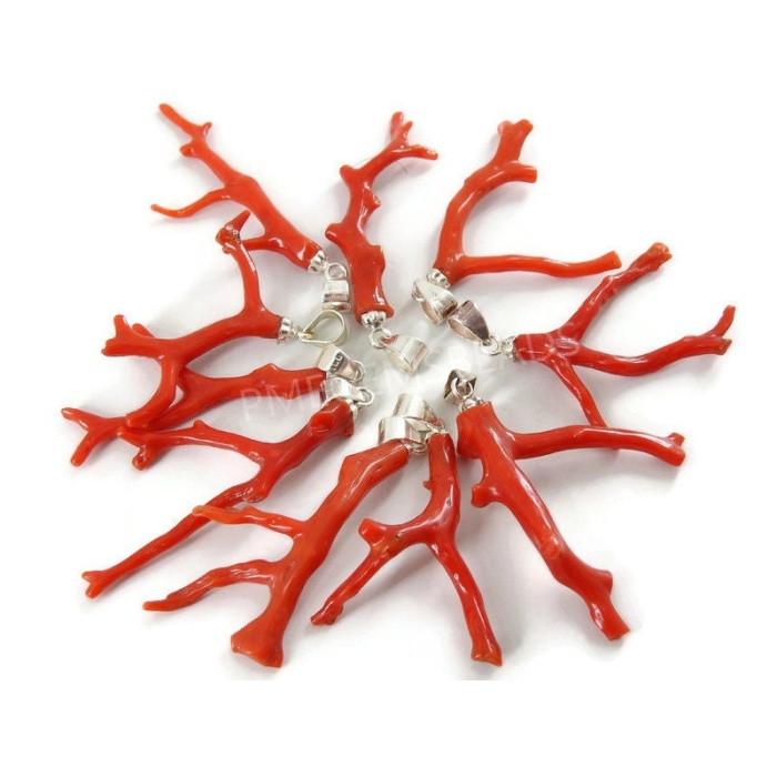 Red Coral Natural Rough Stick Pendent,925 Sterling Silver Jewelry,Branches,Polished,One Of A Kind,Gift For Jewelry,35-25MM Long | Save 33% - Rajasthan Living 11