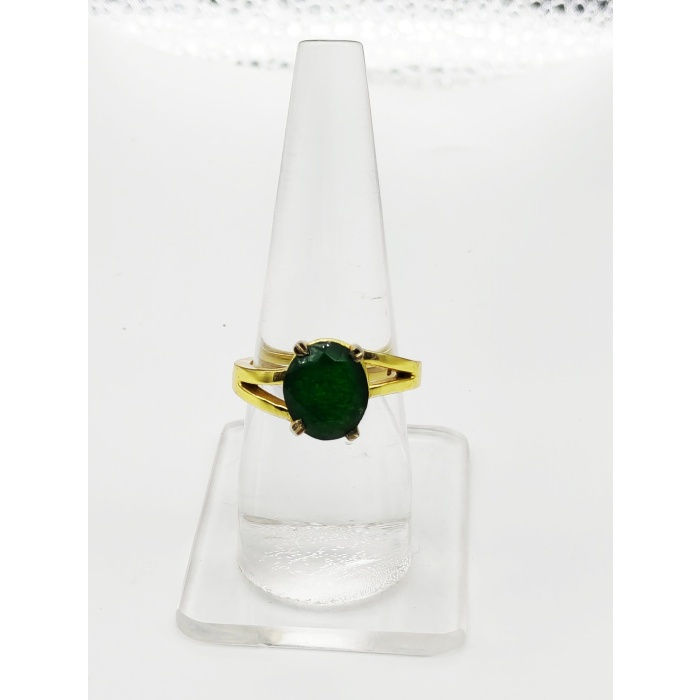 May Birthstone Ring – 100% 925 Solid Sterling Silver Solitaire Natural Green Emerald Gemstone Ring 14K Gold Plated Adjustable Ring Emerald | Save 33% - Rajasthan Living 9