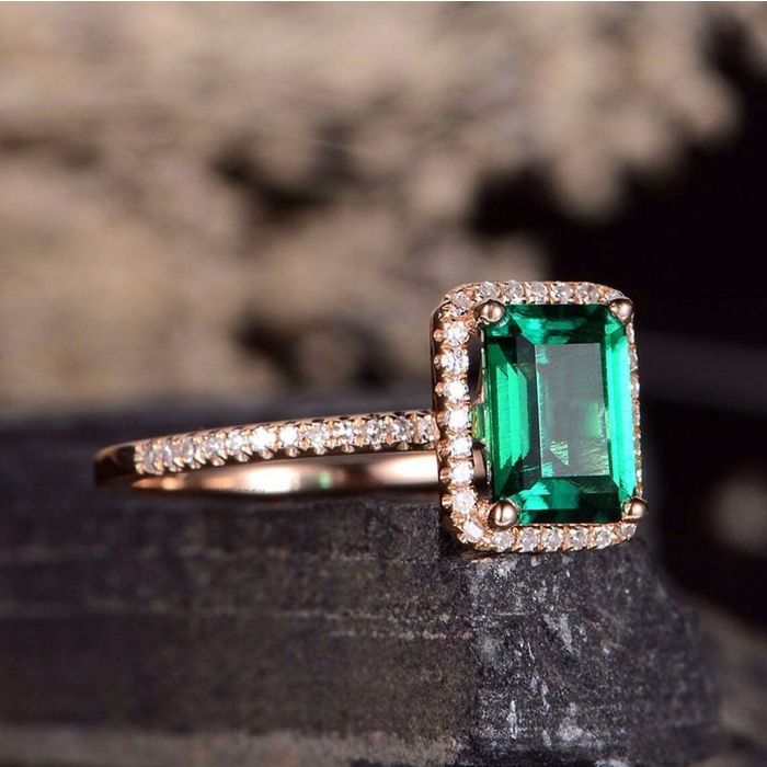 Birthstone Rings, Emerald Rings, 14K Rose Gold Birthstone Rings, Birthstone Jewelry, 14K Emerald Rings | Save 33% - Rajasthan Living 6