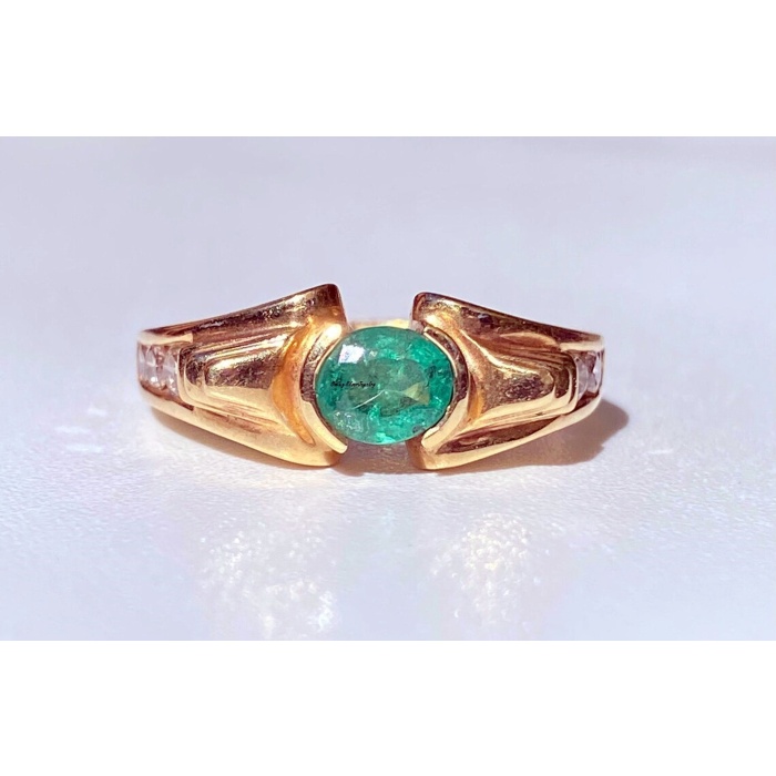 Oval Cut Natural Emerald Ring in 14k solid Rose Gold, Vintage Art Deco Emerald Ring, Natural Emerald Ring, Women’s Art Deco Emerald Ring | Save 33% - Rajasthan Living 5